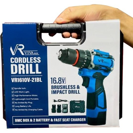دریل شارژی 16.8 ولت براشلس ویوارکس VR1610V-21BL